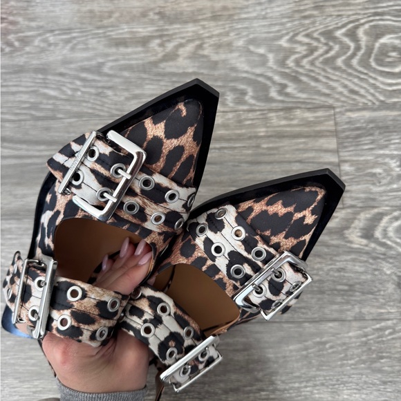 GANNI Leopard Print Buckle Sandals 40 - Picture 10 of 11